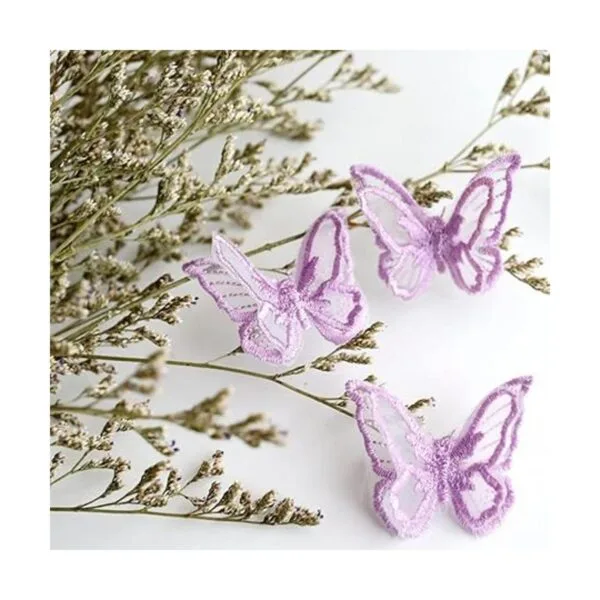 50 piezas de encaje de mariposa doble capa tela de_7