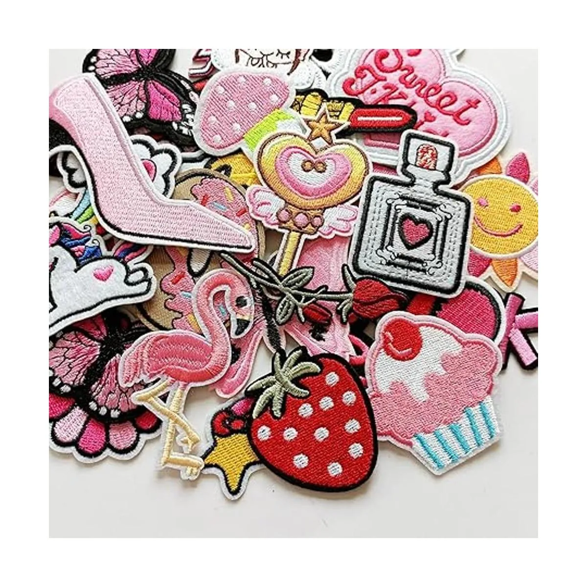 MISDONR 30 parches bordados rosas para planchar de varios_4