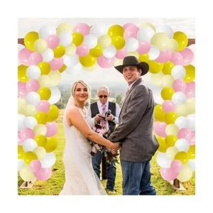 Kit de arco de guirnalda de globos rosa y amarillo_3