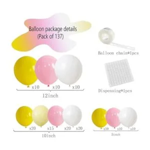 Kit de arco de guirnalda de globos rosa y amarillo_2