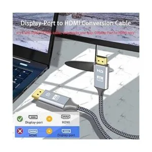 4K DisplayPort to HDMI Cable 10FT Pizucb DP to HDMI Male_2