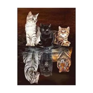 Huacan Kits de pintura de diamantes bricolaje 5D gato_1