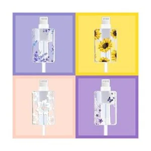 Protector de cable floral de flores para iPhone cargador_6