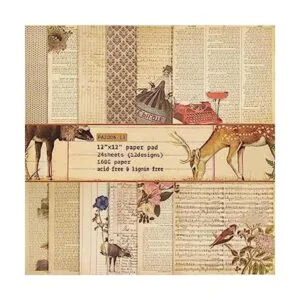 24 piezas de bloc de papel vintage para álbumes de_1