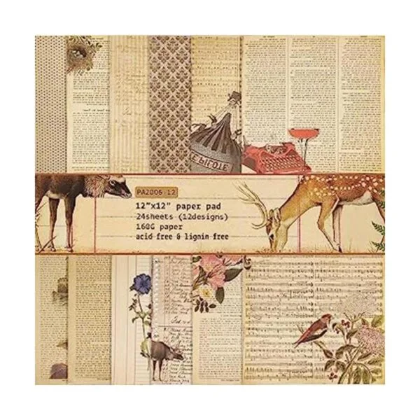 24 piezas de bloc de papel vintage para álbumes de_1
