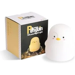 Linda luz nocturna de pingino Lámpara de animales con_5