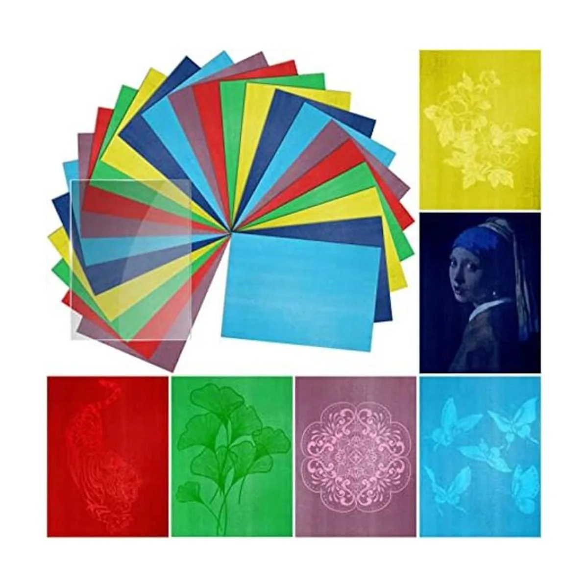 LIMOON Kit de papel colorido con estampado solar 24 hojas_1