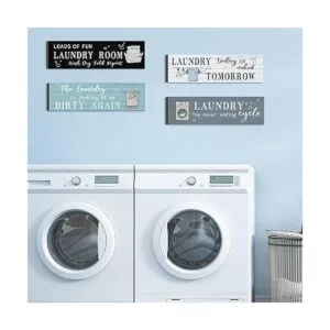 Letrero de madera para lavandería decoración de pared_6