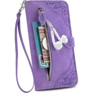 TopFunny Fundas para iPhone 14 tipo cartera para mujer con_3