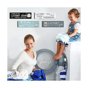 Letrero de madera para lavandería decoración de pared_7