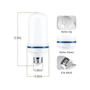 Yewclls Bombilla LED con efecto de llama 4 modos de luz_3