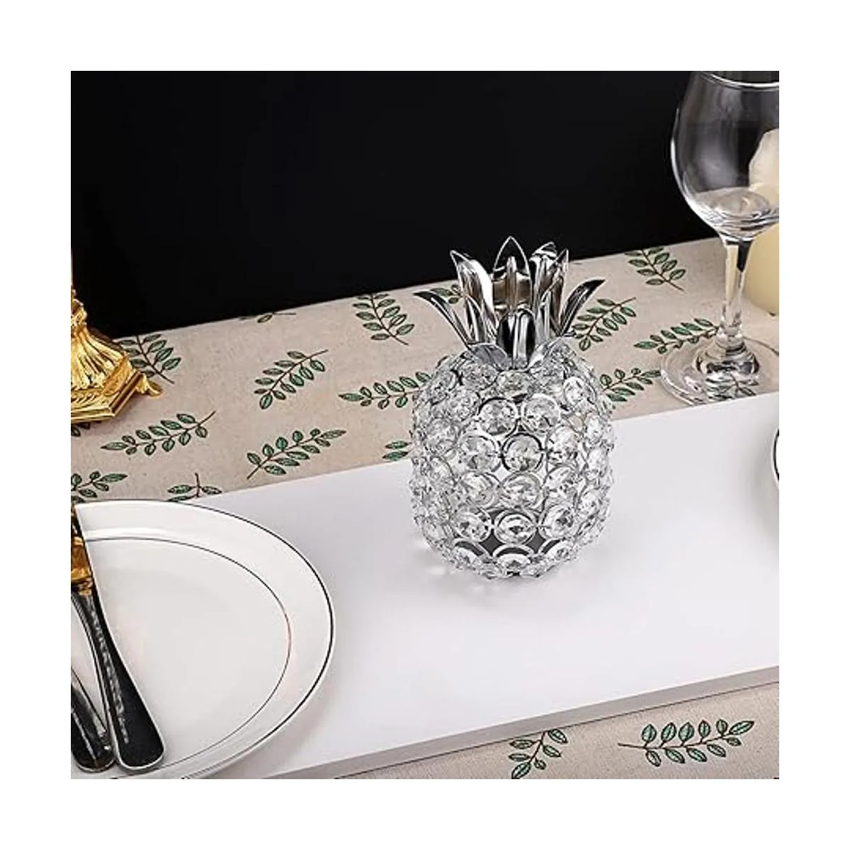 JUXYES Adornos de piña con cuentas de cristal brillantes_6