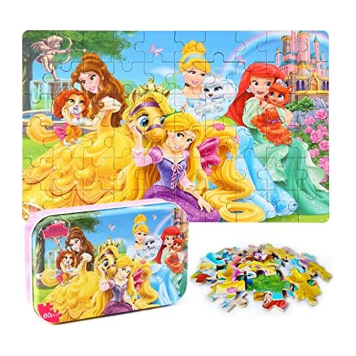 MZZOTOY Rompecabezas de princesa para niños de 4 a 8 años_1