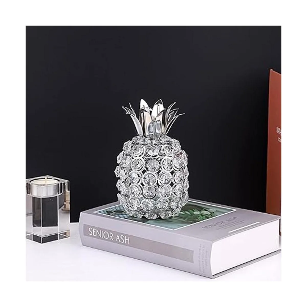 JUXYES Adornos de piña con cuentas de cristal brillantes_2