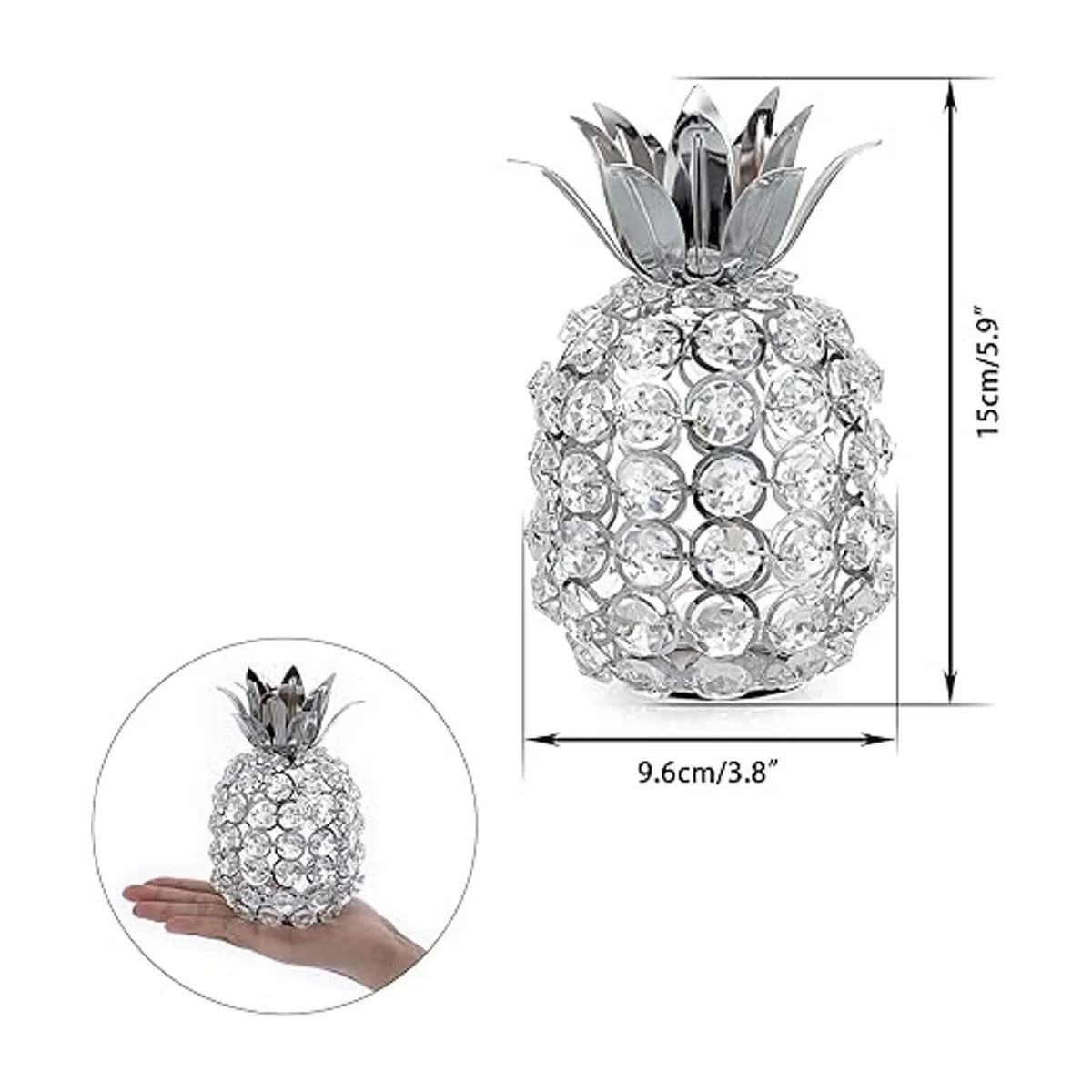 JUXYES Adornos de piña con cuentas de cristal brillantes_3