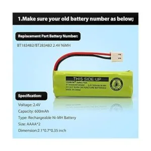 BT183482BT283482 2.4V 600mAh NiMH Batería de teléfono_2