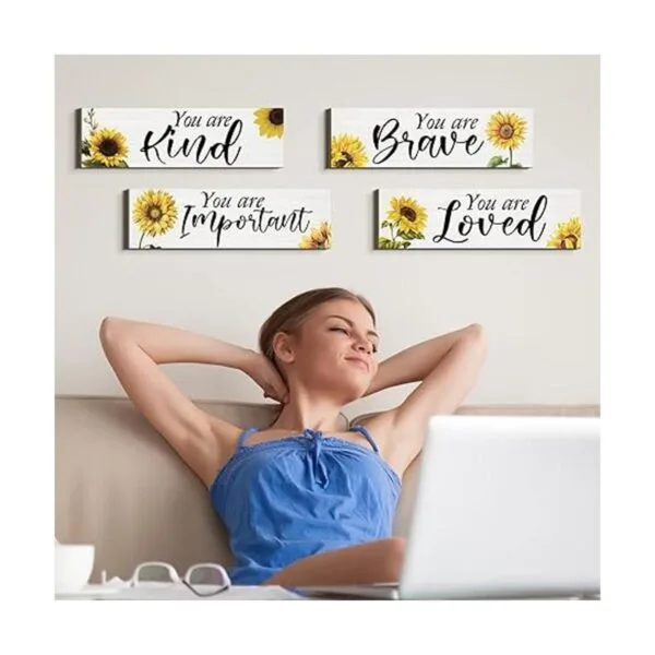 4 piezas de girasoles inspiradores para pared regalos de_6
