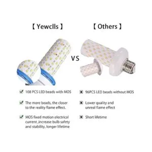 Yewclls Bombilla LED con efecto de llama 4 modos de luz_4