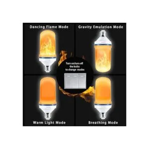 Yewclls Bombilla LED con efecto de llama 4 modos de luz_2