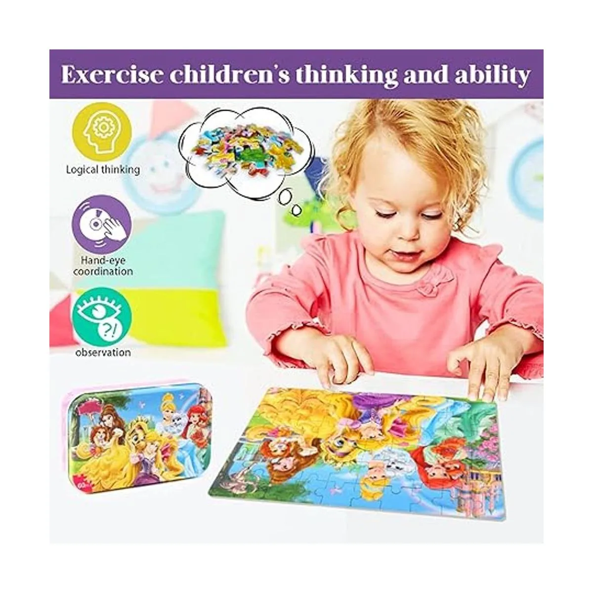MZZOTOY Rompecabezas de princesa para niños de 4 a 8 años_4