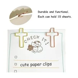 100 clips de papel pequeños lindos de colores oro y oro_5