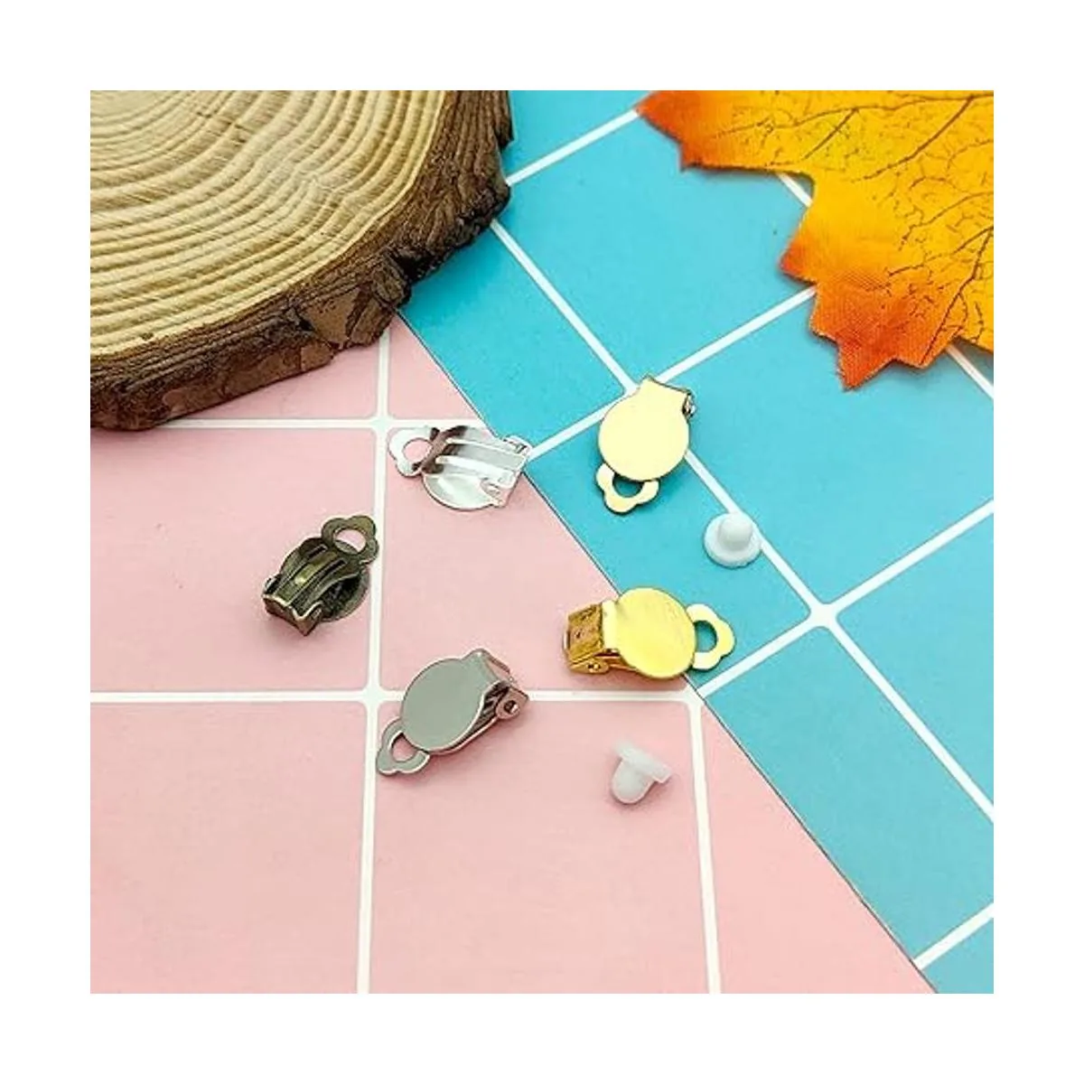 Juego de 200 clips redondos para aretes de bandeja plana_7