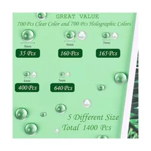 MIKIMIQI 1400 gotas de agua holográficas transparentes de_2