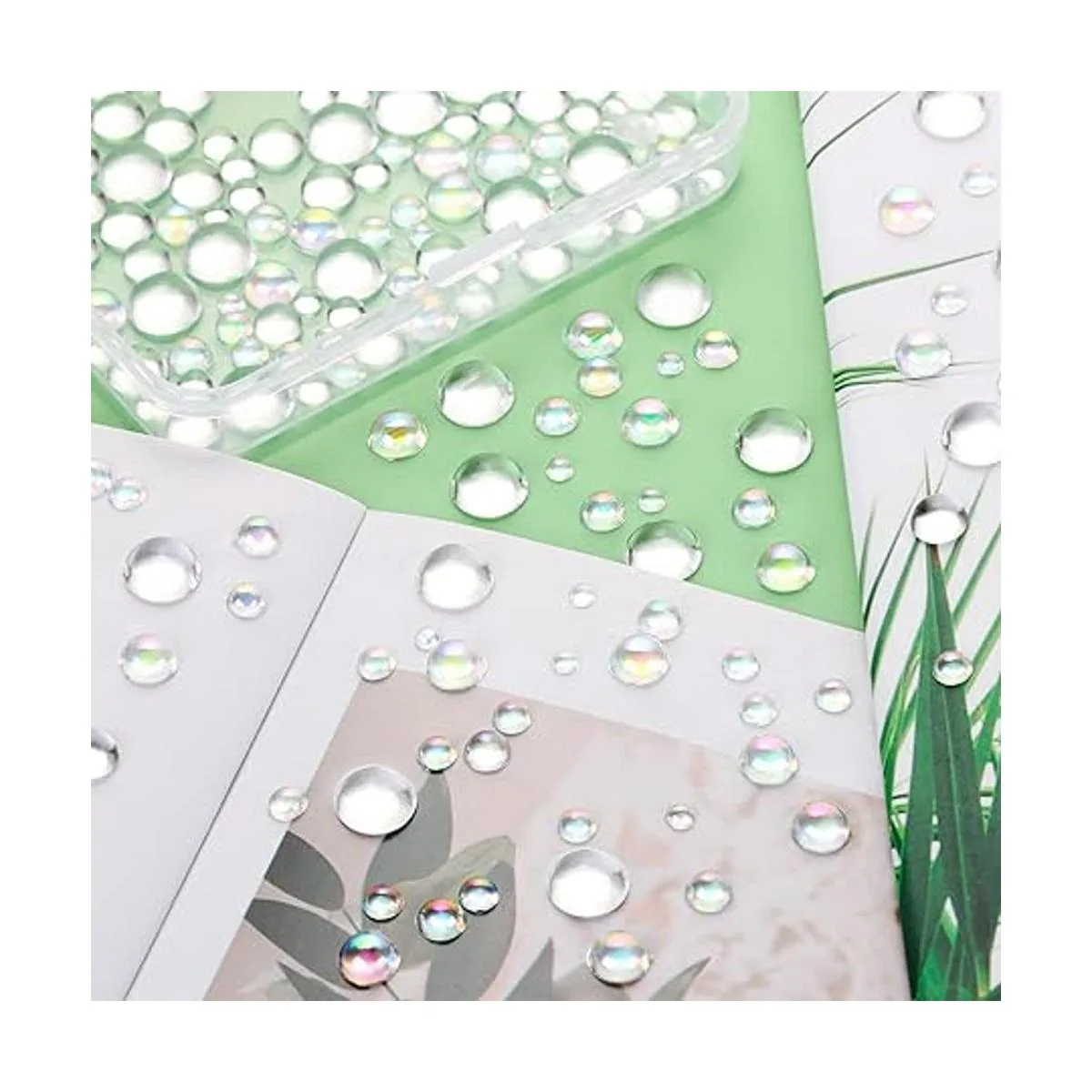 MIKIMIQI 1400 gotas de agua holográficas transparentes de_6