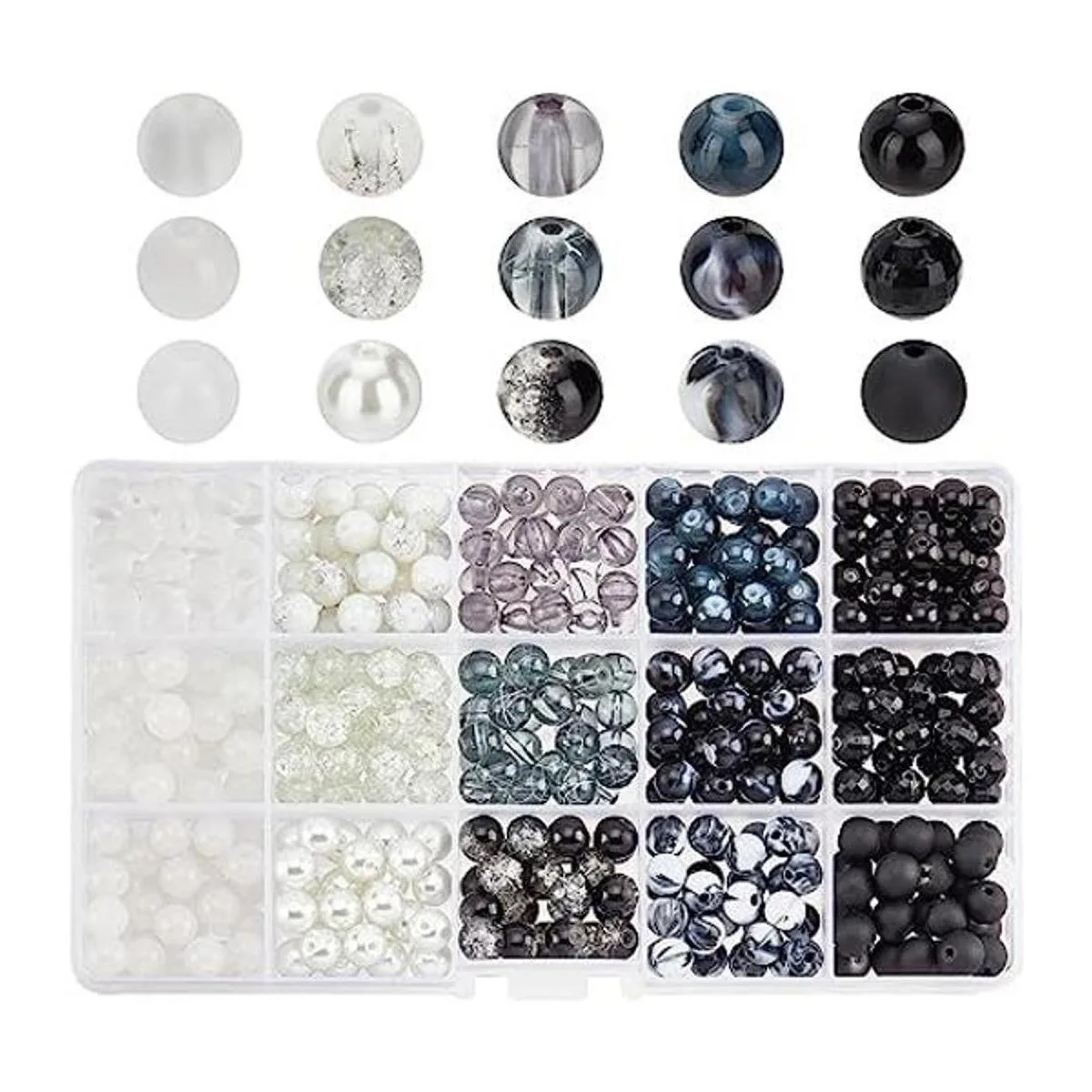 PH PandaHall 450 cuentas de cristal de color mármol de_1