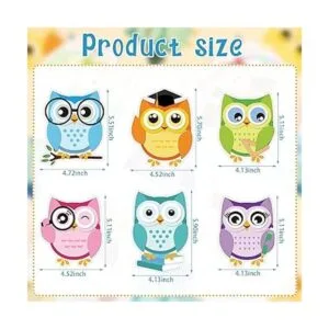 Paquete de 6 blocs de notas adhesivas con forma de búho_2