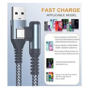 Cable USB C en ángulo recto 2 unidades 6.6 pies 6.6_5