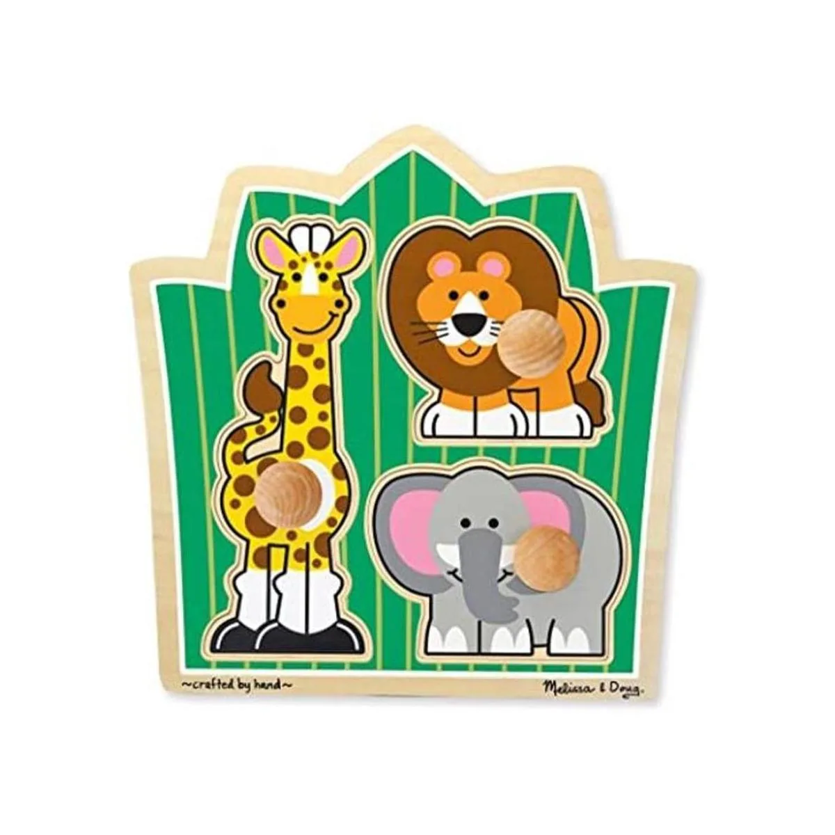 Melissa Doug Jungle Friends Safari Animales Jumbo Knob_1