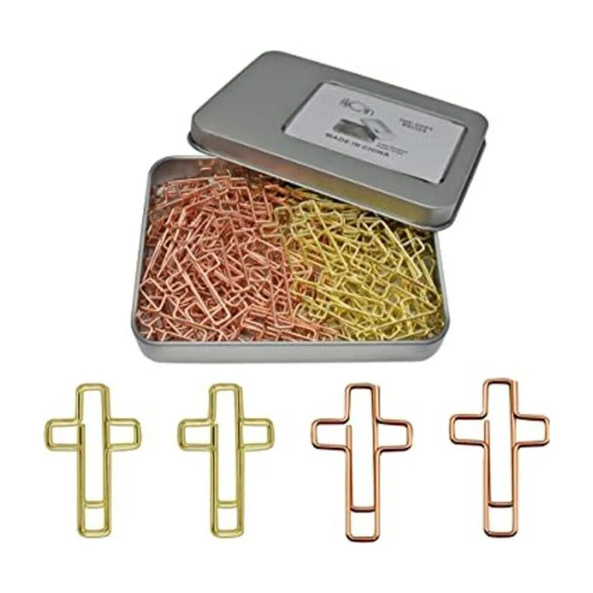 100 clips de papel pequeños lindos de colores oro y oro_1