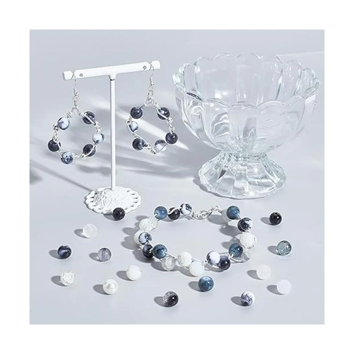 PH PandaHall 450 cuentas de cristal de color mármol de_2