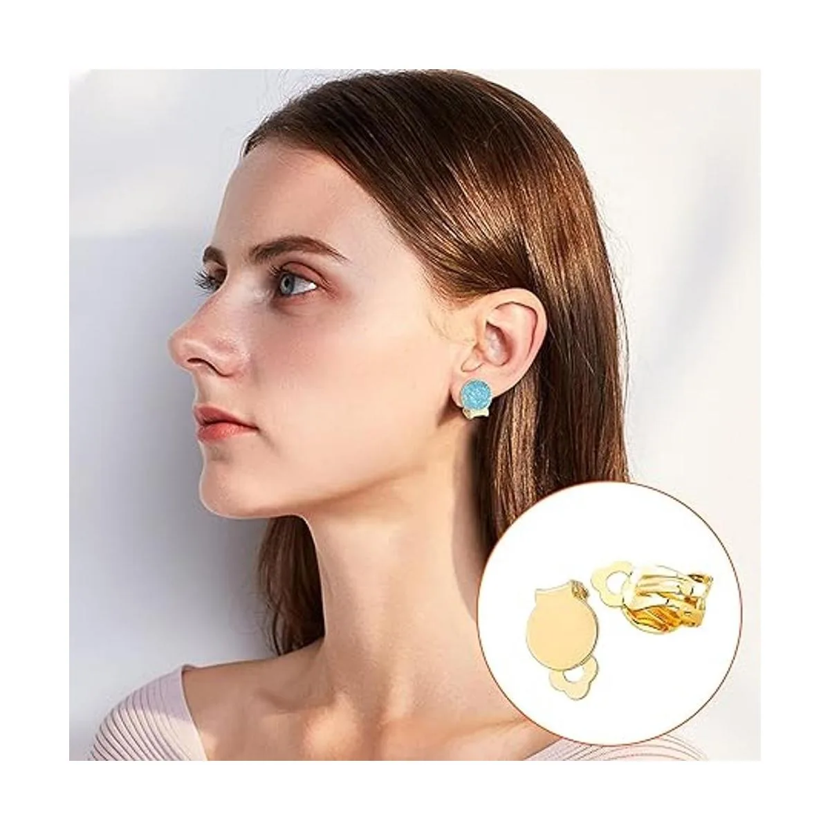 Juego de 200 clips redondos para aretes de bandeja plana_6