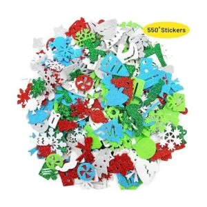 500 calcomanías de espuma con purpurina de Navidad para_2