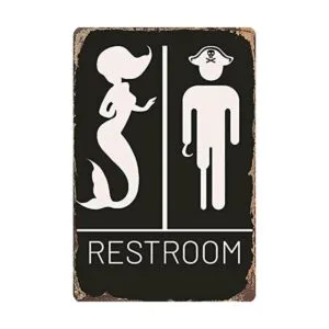 Divertido letrero vintage de pirata de sirena para_1