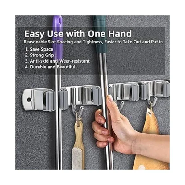 HANZENMA Broom Holder Wall Mount Broom Organizer Wall_4