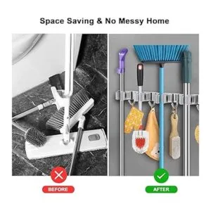 HANZENMA Broom Holder Wall Mount Broom Organizer Wall_2