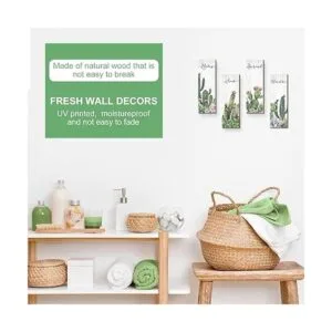 4 piezas de letrero de cactus para decoración de pared de_6