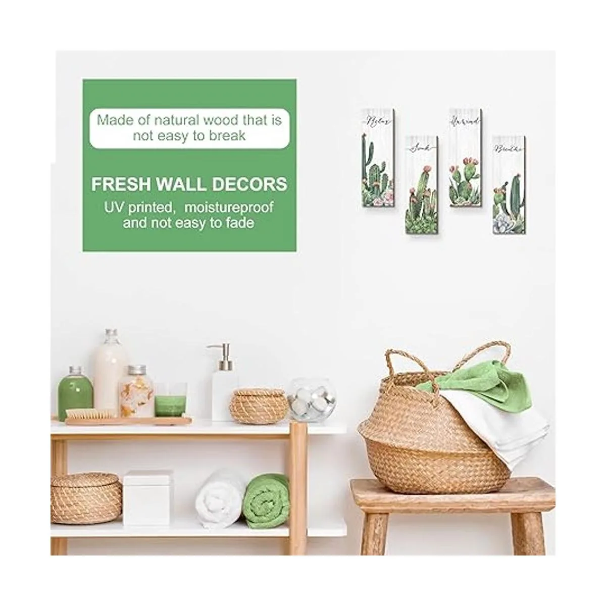 4 piezas de letrero de cactus para decoración de pared de_6