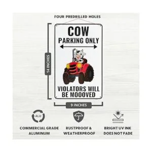 Decoración de cartel de vaca 9 x 14 pulgadas aluminio_2