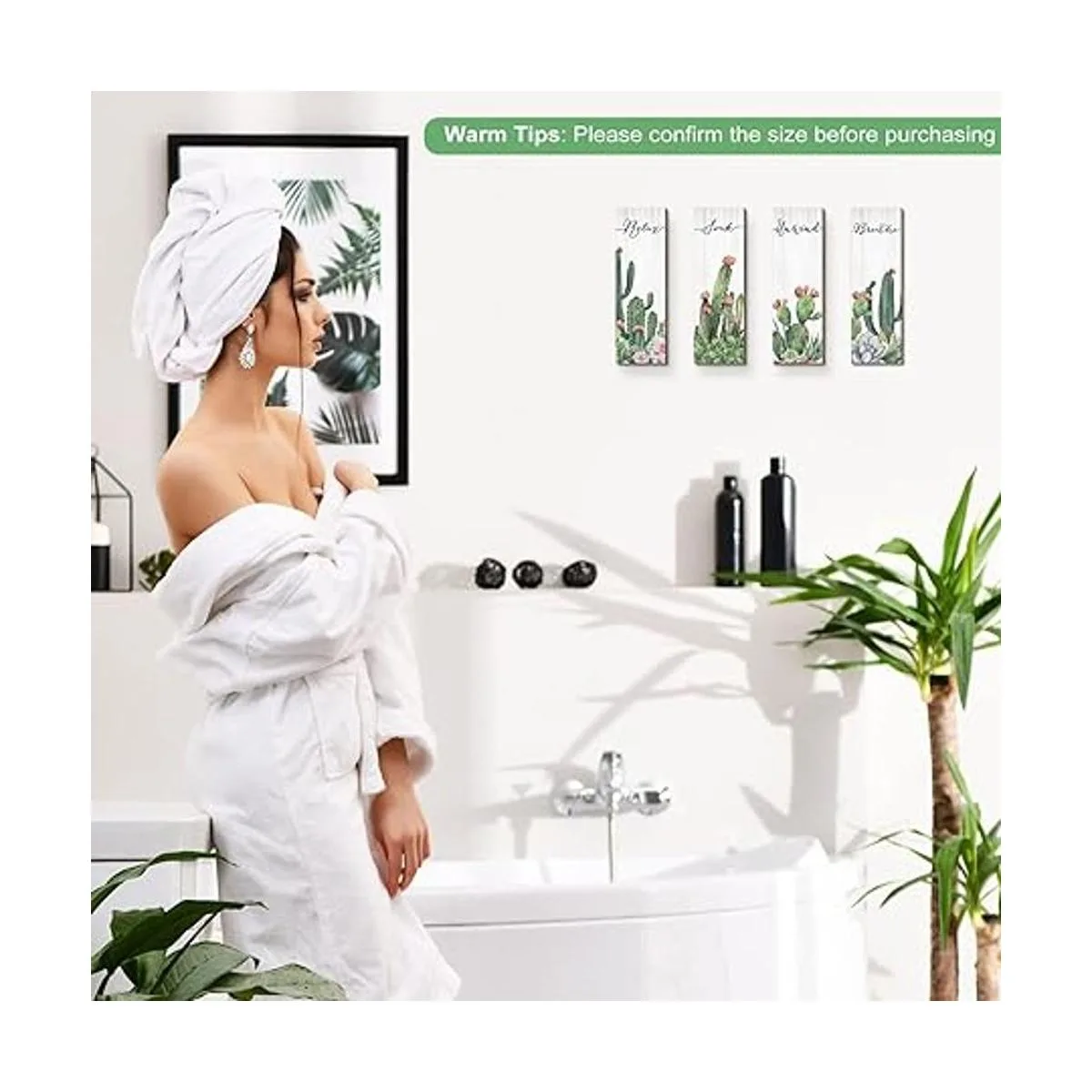 4 piezas de letrero de cactus para decoración de pared de_7