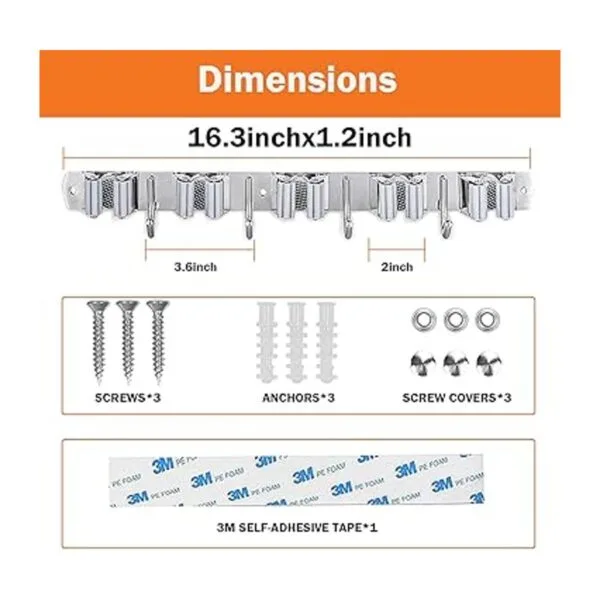 HANZENMA Broom Holder Wall Mount Broom Organizer Wall_5