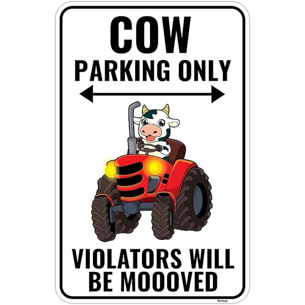 Decoración de cartel de vaca 9 x 14 pulgadas aluminio_1