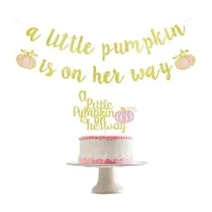 Banner de A Little Pumpkin is On Her Way con purpurina_1