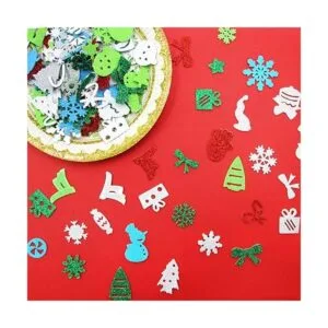 500 calcomanías de espuma con purpurina de Navidad para_6