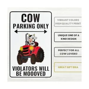 Decoración de cartel de vaca 9 x 14 pulgadas aluminio_3