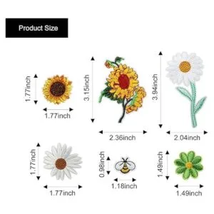 36 parches bordados de abejas para coser margaritas_5