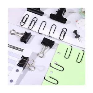 Juego de 500 pines negros clips para carpeta clips de_5